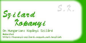 szilard kopanyi business card