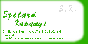 szilard kopanyi business card